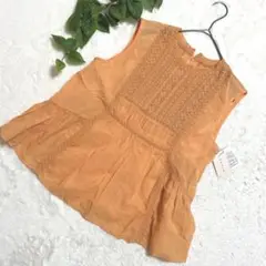 ★新品★ Stola. ストラ 完売品 レース ノースリブラウス オレンジ