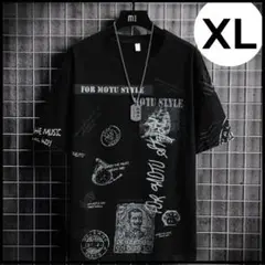 【期間限定】メンズ　Tシャツ　XL　半袖　ブラック　人気　ロゴ　レディース