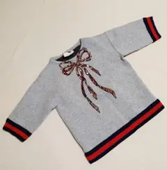 極美品♡GUCCIグッチリボンスパンコールスウェット グレー 10サイズ/140