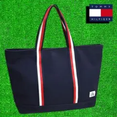 トミーヒルフィガー ゴルフ 大判トートバッグ【ネイビー】美品!
