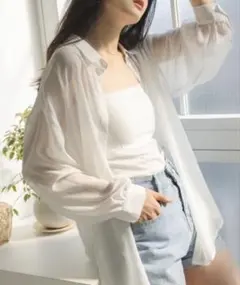 Ada. ボリュームスリーブ シアーシャツ
