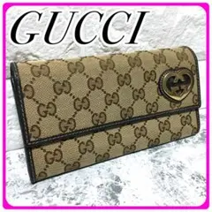 美品✨GUCCI グッチ GGキャンバス ハートロゴ 長財布 レディース