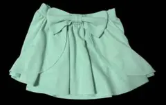 しまむら　子供服　リボン　ミントグリーン スカート 150