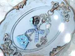 [692]めんだこちゃんキーホルダー　水色