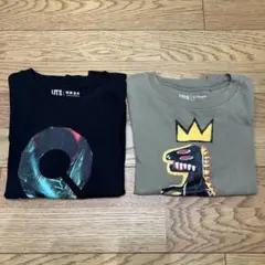 中古品 UNIQLO 130cm Tシャツ 2枚セット おまとめ売り
