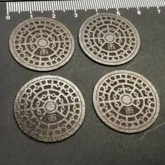 【4個セット】1:24 ミニチュア 雨水マンホール