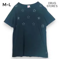 新品【ドラッグストアーズ】半袖Tシャツ M-L モスグリーン 星 春夏 5084