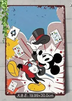 10-95 ブリキ看板　アメリカン雑貨　インテリア　ディズニー　ミッキーマウス