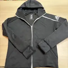 adidas フード付きジャケットジャージ　黒　ブラック　XO