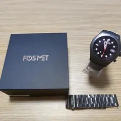 FOSMET スマートウォッチ R1 メタルバンド付き