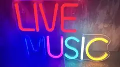 LIVE MUSIC ネオンサイン カラフルとホワイト