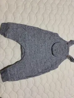 H&M グレーのオーバーオールロンパース 70サイズ　4-6ヶ月