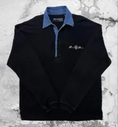 90s Pelle Pelle ブラック長袖ポロ　street vintage