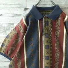 90s チャップスラルフローレン ペイズリー柄 総柄 ポロシャツ XL