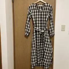 BABYLONE バビロン チェック ロング シャツワンピース
