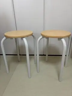 美品 無印良品スチールパイプスタッキングスツール