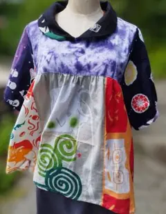 手ぬぐいリメイク　チュニックブラウス