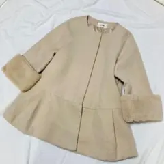 snidel Aライン コート ベージュ ファー付 2way