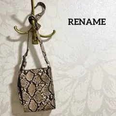 Rename リネーム ROGO ロゴ ショルダーバッグ パイソン柄 ベージュ