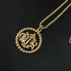 【良品】Dior ディオール ネックレス サークル CDロゴ ゴールド