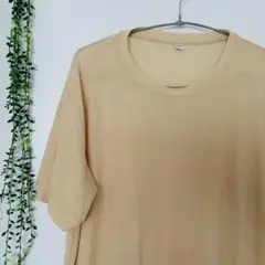 ユニクロ 半袖Tシャツ トップス シアー イエロー 伸縮性有り ポリエステル