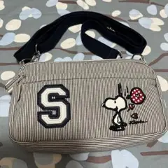 スヌーピーストライプショルダーバッグ