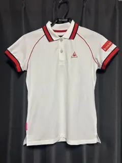 【美品】ルコックゴルフ レディース ポロシャツ Mサイズ 白×赤