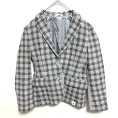 b224 新品 未使用 コエ テーラードジャケット ウール チェック 入学 入園