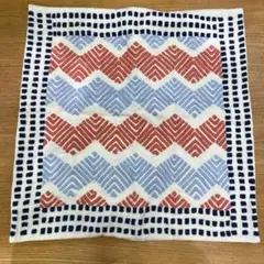 【贅沢手織り】 オーガニックコットン 手刺繍 クッションカバー トリコロール