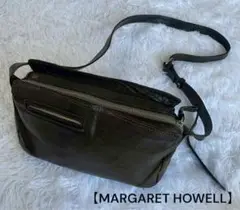 【定番大人気】マーガレットハウエル ルークショルダーバッグ BR 山羊革 レザー