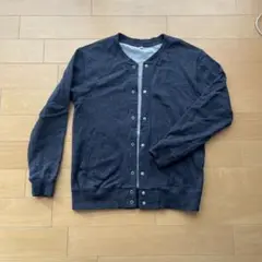 ダークグレー ボタン付きカーディガン Mサイズ