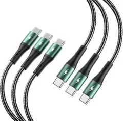 USB Type Cケーブル タイプcケーブル【1m+1m+2M/3本】PD対応