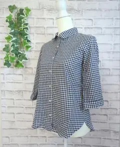 【CLOSSHI】クロッシー　レディース　7分袖シャツ　L　ギンガムチェック