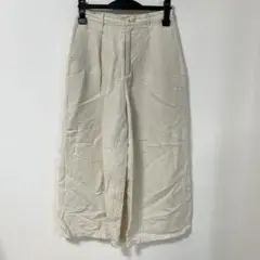 GU リネン　ブレンドワイドパンツ　ベージュ　S