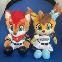 北海道日本ハムファイターズのマスコットフレップとポリー　ぬいぐるみ