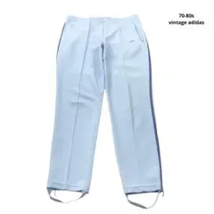 70-80s vintage adidas トラックパンツ ジャージ 水色 L