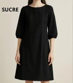 美品✨SUCRE シュクレ バルーンスリーブレースワンピース フォーマル 黒
