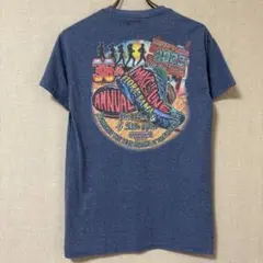 486 青 FLORABAMA アメリカ古着 Tシャツ ビッグプリント