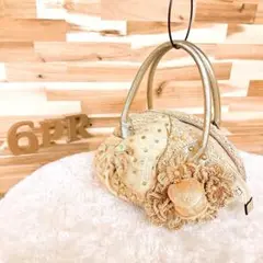 【アルファジル】ALFAJILL 立体フラワー リボン かごバッグ スパンコール