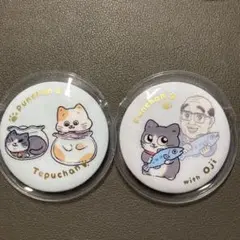 ねこおじ　缶バッジ　プンちゃん　てぷちゃん