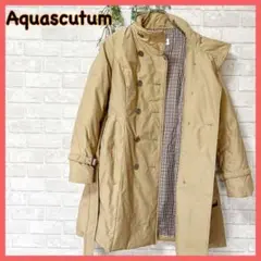 Aquascutum クラブチェック ダウンコート ベージュ