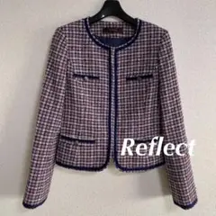 リフレクト ノーカラー ジャケット 9 赤×濃紺×白 未使用に近い DMW