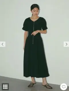 LAGUNAMOON フロントZIPウエストタックワンピース ブラック　M