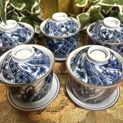 新品未使用　たち吉　茶碗蒸し　紅小花 むし茶碗（受皿・竹スプーン付）６個セット 新品未使用 たち吉 茶碗蒸し 紅小花 むし茶碗（受皿・竹スプーン