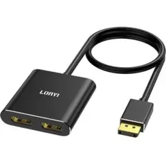 新品デュアルDisplayPort分配器スプリッター1.4ハブ デュアルモニター