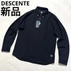 新品 デサント ポロシャツ 長袖 ブラック 2XL 鹿の子 春秋冬 肉厚 通気性