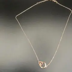 ⑤ S925ピンクゴールド キュービックジルコニアネックレス43㎝