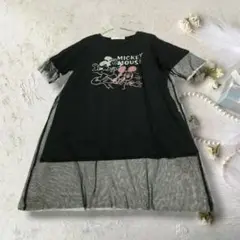 アズノゥアズピンキー Disney Tシャツ カットソー L相当 チュール 黒