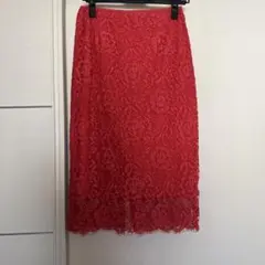 UNITED ARROWS レースタイトスカート 赤