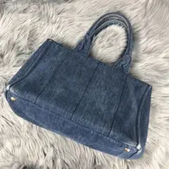 プラダ PRADA カナパ デニム トートバッグ ハンドバッグ